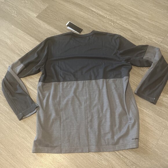 Adidas Men's Athlete ID Long Sleeve Tee 1114528, XL Gray - Picture 3 of 3